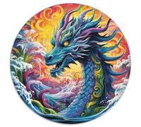 Sea Dragon Jigsaw 1000 Piece Round Puzzle Abstract Art Jigsaw Puzzles Puzzle Game for Adults And Kids 1000pcs (67.5x67.5cm)