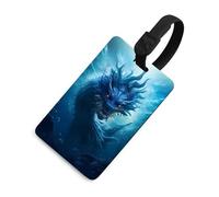 Sea Dragon Luggage Tags for Suitcases TPU Baggage Tag Cute Travel Bag Label Tags Black-Style