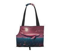 sea Dream Nuclear Whale Printed pet Shoulder Bag, Suitable for Small Dogs and Cats, Shopping and Travel Dual-Purpose Bag
