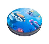 Sea Drum Hand Beat Drum Ocean Wave Bead Percussion Toy with Fish Patton for Kids Child Baby Blue 13Inch