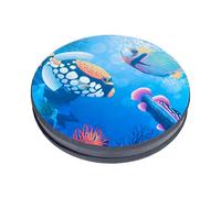 Sea Drum Hand Beat Drum Ocean Wave Bead Percussion Toy with Fish Patton for Kids Child Baby Blue 13Inch