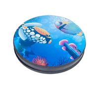 Sea Drum Hand Beat Drum Ocean Wave Bead Percussion Toy with Fish Patton for Kids Child Baby Blue 13Inch