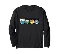 Sea Ewe Hen Tea Funny Pun Fun Retro Sarcastic Humor Long Sleeve T-Shirt