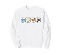 Sea Ewe Hen Tea Funny Pun Fun Retro Sarcastic Humor Sweatshirt