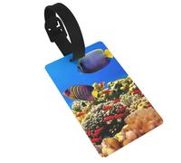 Sea Fish Pattern Print Luggage Tag for Suitcases Cute Waterproof and Reusable Travel Bag Backpack Tags Gifts