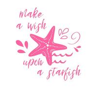 Sea Fish Phrases Make a Wish on The Star Waves Engraving Decals 67.2x74.9cm It Won't Fall Off Pink