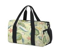 Sea Fish Turtle Starfish Sports Duffel Bag Sea Weekend Overnight Bag Tote Holdall Casual Travel Gym Duffel Bags for Kids Girls Boys Women Men
