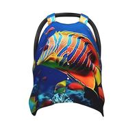 Sea Fishes Baby Car Seat Canopy Cover, Multi Use Breathable Nursing Breastfeeding Covers for Mom Soft Stroller Sun Shade Newborn Shower Gift