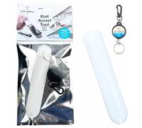 Sea Fishing Hook Bait Making Tool For Bass Cod Tope Conger Worm Needle FishSimple. (White & Retractable)