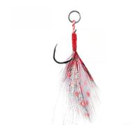 Sea Fishing Jig Hooks 20PCS, Barbed Chicken Feather Hooks
