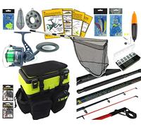 Sea Fishing Kit. Complete Sea Fishing Rod & Reel Set Including SEA MAX© Seat Box & Rucksack