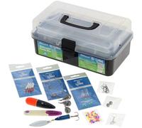 Sea Fishing Tackle Box Set Saltwater Hooks, Floats, Weights, Beads & Mackerel Feathers, Complete Shore & Boat Fishing Kit