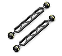 Sea Frogs 2 x 8 inch aluminium double 1 inch ball arm x 2 for connecting strobe video light to underwater housing