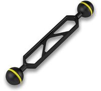 Sea Frogs 9-Inch Double Ball Arm, 1-Inch Diameter, Black with Yellow O-Ring, for Camera Clamp and Flashlight (HZB-DA-1)