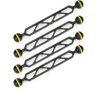 Sea Frogs 9-Inch Double Ball Arm, 1-Inch Diameter, Black with Yellow O-Ring, for Camera Clamp and Flashlight (HZB-AM-10 4PCS)