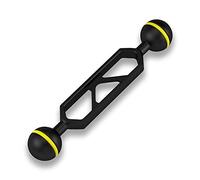 Sea Frogs 9-Inch Double Ball Arm, 1-Inch Diameter, Black with Yellow O-Ring, for Camera Clamp and Flashlight (HZB-AM-16)