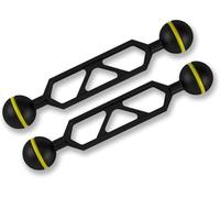 Sea Frogs 9-Inch Double Ball Arm, 1-Inch Diameter, Black with Yellow O-Ring, for Camera Clamp and Flashlight (HZB-AM-16 2PCS)