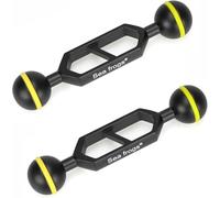 Sea Frogs 9-Inch Double Ball Arm, 1-Inch Diameter, Black with Yellow O-Ring, for Camera Clamp and Flashlight (HZB-AM-9 2PCS)