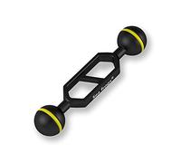 Sea Frogs 9-Inch Double Ball Arm, 1-Inch Diameter, Black with Yellow O-Ring, for Camera Clamp and Flashlight (HZB-AM-9)