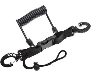 Sea frogs Scuba Diving Lanyard,Camera Anti-Lost Lanyard Strap Loss Coil Rope Proof Spring with Clips,Quick Release Buckle for Underwater Diving Tool (black)