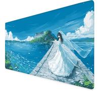 Sea Gaming Mouse Pad Bride Large Mouse Mat Comfortable Mousepad with Smooth Cloth Surface, Textured Wear Resistant, Improved Precision and Speed, Mousemat 900x500x3mm, Desk Accessories for Men K7-786