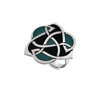 Sea Gems Archibald Knox Style Celtic Green Enamel Scarf Ring