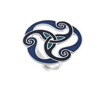 Sea Gems Celtic Triskele Enamel Scarf Ring (Blue)