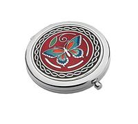 Sea Gems Compact Mirror Silver Plated Butterfly Celtic Handbag Magnifying Travel Cosmetic