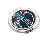 Sea Gems Compact Mirror Silver Plated Mackintosh Tulip Handbag Magnifying Travel Cosmetic