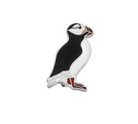 Sea Gems Puffin Black and White Enamel Brooch, 4cm