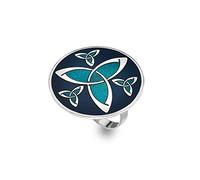 Sea Gems Scarf Ring - Enamel Celtic Trinity Knot (Blue)