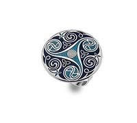 Sea Gems Scarf Ring - Enamel Celtic Triskele (Blue)