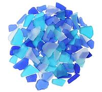 Sea Glass | 16 oz Cobalt Blue Aqua and Frosted White Tumbled Sea Glass Decor | Bulk Seaglass Pieces for Beach Wedding Decor & Art Crafts Decor | Sea Glass Bulk (Cobalt Blue Aqua & Frosted White)