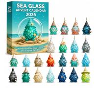 Sea Glass Advent Calendars 2026, 24 Flat Acrylic Dwarf Ornaments, Ocean