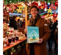 Sea Glass Angel Calendar, Advent Christmas Countdown, 2d Acrylic Charm with Angel Ornaments, Christmas Calendars with 24 Days Design, Holiday Decor Set, Calendar for Home