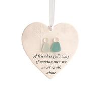 Sea Glass Art - 7.62 x 3.62 Inches Pendant In The Sea, Friendship Tree Ornament, Pendant For Daughter | Best Friend Roommate Sister Christmas Birthday For Mother's Day