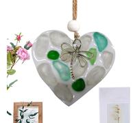 Sea Glass Art | Heart Pendant | Glass Beach Heart | Handmade -Inspired Jewellery Gift | Romantic Sea Glas Necklace for Women | Boho Coastal Style Pendant for Special Occasions