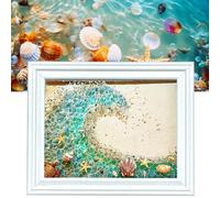 Sea Glass Art Kit, 2024 Sea Glass Art Kits for Adults, DIY Resin Beach Art Kit, Ocean Painting Kit, Se-a Glas-s Resin DIY Crafts Ocean Theme Se-a Glas-s Decoration, Gifts for Christmas (Wave)