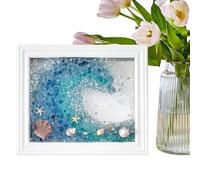 Sea Glass Art Kit for Adults - DIY Resin Beach Art Frame for Desk and Windowsill Decoration - Craft Kit for Friends and Family