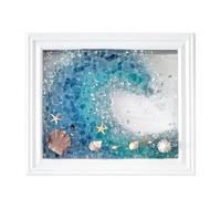 Sea Glass Art Kit | Sea Glass for Crafting Art & Craft Kit | Resin Oc-EAN Theme Handmade Beach Sea Glass Artwork | Decorative Ornament for Theme Art Drawing Room