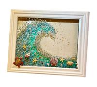 Sea Glass Art Kit Stained Seaglass Art Kit with Photo Frame, Mosaic Craft Kit DIY Sea Glass for Crafts Gifts, Home Decor, Beginners, Style 1 Resin Art Kit Seaglass Art Kit Sea Glass Art Mosaic Kit