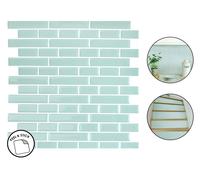 Sea Glass Backsplash Tiles Peel & Stick 4pcs Teal Blue Home Wall Stickers