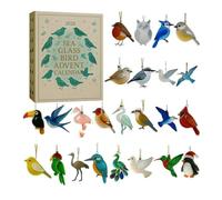 Sea Glass Bird Advent Calendar 2025, 24 Days of Coastal Themed Ornaments, with Handcrafted Sea Glass Birds, Nature-Inspired Holiday Decorations, for Bird Lovers (1PC)