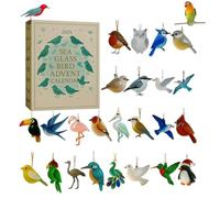 Sea Glass Bird Advent Calendar 2025, Exquisite Bird-Themed 24 Days Calendars Countdown Calendar Blind Box, Funny Coastal Themed 2D Bird Hangings, Different birds Christmas ornaments (1pc)