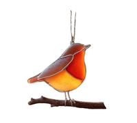 Sea Glass Bird Ornaments - Coastal Light for Your Christmas Tree,Handcrafted Holiday Decoration, Bird Watcher Clip Collection,Nature’s Birds Glass Ornament,Xmas Holiday Home Decor Gift (Robin)
