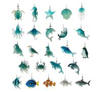 Sea Glass Christmas Advent Countdown | 2D Acrylic Marine Creature Pendants - 24 Days 2026 Countdown Decorations - for Home Living Room Window Wall Door Office Car Holiday Party Adults