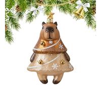 Sea Glass Christmas Ornaments - 3D Animal Tree Pendants, Capybara Sloth Rabbit Turtle Decor | Handmade Holiday Ornament for Home, Wall, Window, Wreath, Mantel, Stairs