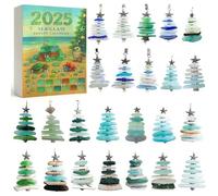 Sea Glass Christmas Tree Advent Calendar 2025, 2D Christmas Tree Decoration, 24 Days of Ocean Themed Holiday Surprises for Family Friends Xmas Gifts