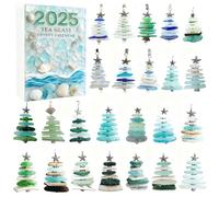 Sea Glass Christmas Tree Advent Calendar, Sea Glass Advent Calendar, Handmade Seaside Christmas Decor, Multifunctional Home Decoration for Family, Friends or Yourself (A)