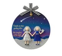 Sea Glass Christmas Tree Ornaments Glass Baubles Christmas Decorations - Heart-Shaped Acrylic Friendship Ornament, 3.15" Sentimental Hanging Keepsake Gift (light blue)